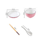 2-SOGA Pink Japanese Style Ceramic Dinnerware Crockery Soup Bowl Plate Server Kitchen Home Decor Set of 8