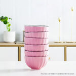 7-SOGA Pink Japanese Style Ceramic Dinnerware Crockery Soup Bowl Plate Server Kitchen Home Decor Set of 12