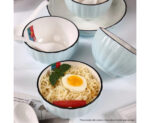 6-SOGA Blue Japanese Style Ceramic Dinnerware Crockery Soup Bowl Plate Server Kitchen Home Decor Set of 9