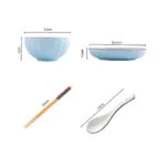 2-SOGA Blue Japanese Style Ceramic Dinnerware Crockery Soup Bowl Plate Server Kitchen Home Decor Set of 10
