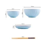 2-SOGA Blue Japanese Style Ceramic Dinnerware Crockery Soup Bowl Plate Server Kitchen Home Decor Set of 12