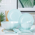 8-SOGA Light Blue Japanese Style Ceramic Dinnerware Crockery Soup Bowl Plate Server Kitchen Home Decor Set of 5