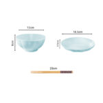 2-SOGA Light Blue Japanese Style Ceramic Dinnerware Crockery Soup Bowl Plate Server Kitchen Home Decor Set of 10