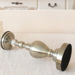 7-SOGA 37.4cm Glass Candlestick Candle Holder Stand Pillar Glass/Iron Metal