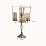 2-SOGA 58cm 4-Slots Glass Candlestick Candle Holder Stand Pillar Glass/Iron Metal