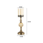 6-SOGA 2X 47cm Glass Candle Holder Candle Stand Glass/Metal