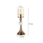 2-SOGA 43cm Glass Candle Holder Candle Stand Glass/Metal