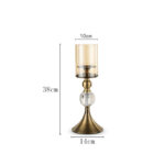 2-SOGA 38cm Glass Candle Holder Candle Stand Glass/Metal