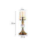 2-SOGA 2X 38cm Glass Candle Holder Candle Stand Glass/Metal