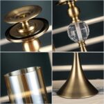 3-SOGA 2X 38cm Glass Candle Holder Candle Stand Glass/Metal
