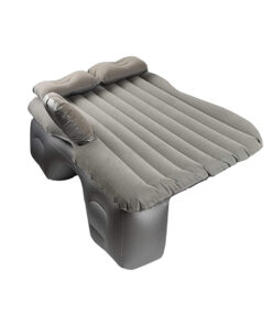 1-SOGA Grey Stripe Inflatable Car Mattress Portable Camping Rest Air Bed Travel Compact Sleeping Kit Essentials