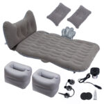 1-SOGA Grey Honeycomb Inflatable Car Mattress Portable Camping Air Bed Travel Sleeping Kit Essentials