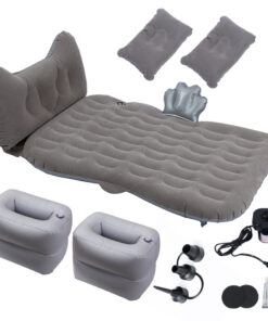 1-SOGA Grey Honeycomb Inflatable Car Mattress Portable Camping Air Bed Travel Sleeping Kit Essentials
