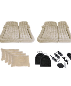 1-SOGA 2X Beige Inflatable Car Boot Mattress Portable Camping Air Bed Travel Sleeping Essentials