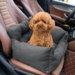 2-SOGA Grey Pet Car Seat Sofa Safety Soft Padded Portable Travel Carrier Bed