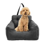 1-SOGA Grey Pet Car Seat Sofa Safety Soft Padded Portable Travel Carrier Bed