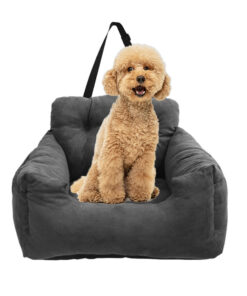 1-SOGA Grey Pet Car Seat Sofa Safety Soft Padded Portable Travel Carrier Bed
