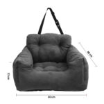 4-SOGA Grey Pet Car Seat Sofa Safety Soft Padded Portable Travel Carrier Bed