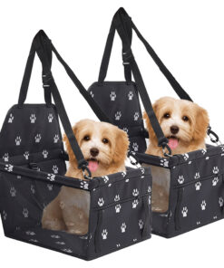 1-SOGA 2X Waterproof Pet Booster Car Seat Breathable Mesh Safety Travel Portable Dog Carrier Bag Black