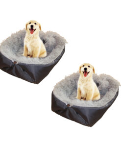 1-SOGA 2X Black Dual-purpose Cushion Nest Cat Dog Bed Warm Plush Kennel Mat Pet Home Travel Essentials