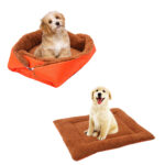 3-SOGA Orange Dual-purpose Cushion Nest Cat Dog Bed Warm Plush Kennel Mat Pet Home Travel Essentials