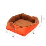 4-SOGA Orange Dual-purpose Cushion Nest Cat Dog Bed Warm Plush Kennel Mat Pet Home Travel Essentials