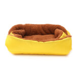 2-SOGA 2X Yellow Dual-purpose Cushion Nest Cat Dog Bed Warm Plush Kennel Mat Pet Home Travel Essentials