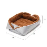 4-SOGA 2X Silver Dual-purpose Cushion Nest Cat Dog Bed Warm Plush Kennel Mat Pet Home Travel Essentials