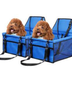 1-SOGA 2X Waterproof Pet Booster Car Seat Breathable Mesh Safety Travel Portable Dog Carrier Bag