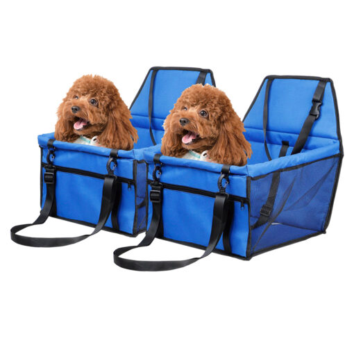 1-SOGA 2X Waterproof Pet Booster Car Seat Breathable Mesh Safety Travel Portable Dog Carrier Bag