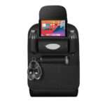 3-SOGA 2X  PVC Leather Car Back Seat Storage Bag Multi-Pocket Organizer Backseat and iPad Mini Holder Black