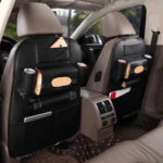6-SOGA 2X  PVC Leather Car Back Seat Storage Bag Multi-Pocket Organizer Backseat and iPad Mini Holder Black