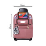 2-SOGA 2X PVC Leather Car Back Seat Storage Bag Multi-Pocket Organizer Backseat and iPad Mini Holder Coffee