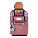 3-SOGA 2X PVC Leather Car Back Seat Storage Bag Multi-Pocket Organizer Backseat and iPad Mini Holder Coffee