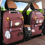 4-SOGA 2X PVC Leather Car Back Seat Storage Bag Multi-Pocket Organizer Backseat and iPad Mini Holder Coffee