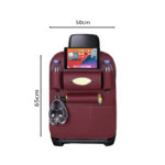 2-SOGA PVC Leather Car Back Seat Storage Bag Multi-Pocket Organizer Backseat and iPad Mini Holder Red