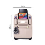 2-SOGA 2X Leather Car Back Seat Storage Bag Multi-Pocket Organizer Backseat and iPad Mini Holder White