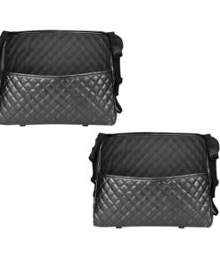 1-SOGA 2X Black Leather Car Storage Portable Hanging Organizer Backseat Multi-Purpose Interior Accessories Bag