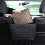 4-SOGA 2X Black Leather Car Storage Portable Hanging Organizer Backseat Multi-Purpose Interior Accessories Bag