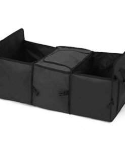 1-SOGA Car Portable Storage Box Waterproof Oxford Cloth Multifunction Organizer Black