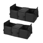 1-SOGA 2X Car Portable Storage Box Waterproof Oxford Cloth Multifunction Organizer Black