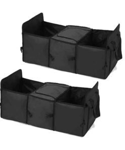 1-SOGA 2X Car Portable Storage Box Waterproof Oxford Cloth Multifunction Organizer Black
