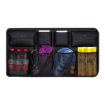 1-SOGA High Quality Leather Car Rear Back Seat Storage Bag Organizer Interior Accessories Black