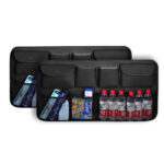 1-SOGA 2X High Quality Leather Car Rear Back Seat Storage Bag Organizer Interior Accessories Black