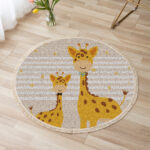 3-SOGA 120cm Cute Cartoon Animal Non-Slip Thick and Ultra-Soft Carpet Flannel Rug