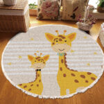 4-SOGA 120cm Cute Cartoon Animal Non-Slip Thick and Ultra-Soft Carpet Flannel Rug