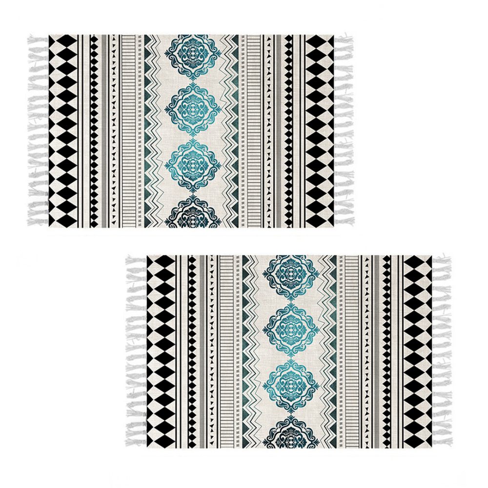 1-SOGA 2X 90cm Boho Bathroom Rug Vintage Kitchen Area Runner Rugs