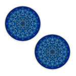 1-SOGA 2X 90cm Blue Mandala Round Carpet for Living Room Bedroom Anti-slip Doormat