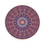 1-SOGA 90cm Purple Mandala Round Carpet for Living Room Bedroom Anti-slip Doormat