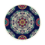1-SOGA 90cm Round Rug Bohemian Circle Area Rug with Bohemian Geometric Pattern